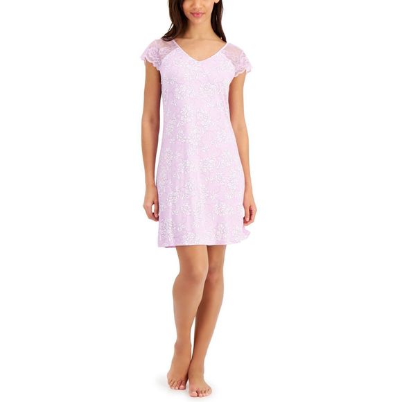 Charter Club Womens Lace-Sleeve Chemise Nightgown Size Small - Picture 2 of 4